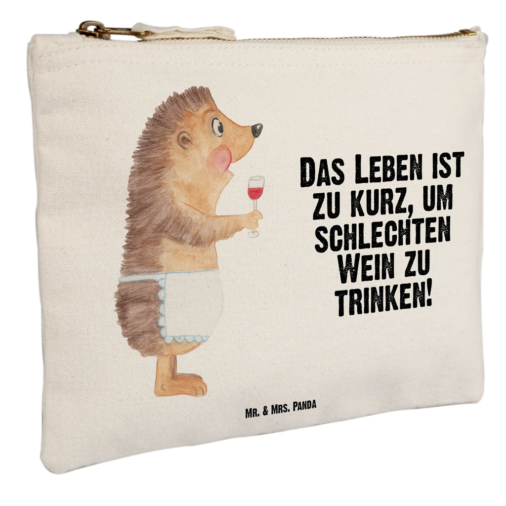 Make-up bag Hedgehog wine Stiftemäppchen, Waschbeutel, Kulturbeutel, Kulturtasche, aufbewahrungstasche, kosmetiktäschchen, beauty case, Mäppchen, Federmappe, Schlampermäppchen, Schminktasche, Schminktäschchen, pinsel tasche, utensilientasche, toiletry bag, beauty tasche, Schminkbeutel, pencil case, Etui, aufbewahrungsbeutel, Kosmetikbeutel, Waschtasche, Kosmetiktasche, Lustige Sprüche, Tiermotive, Tiere, Gute Laune, Geschenk Weinliebhaber, Igel, Weißwein, Wein trinken, Rotwein, Wein Deko, Wein Spruch, Geschenk Weintrinker, Weinglas