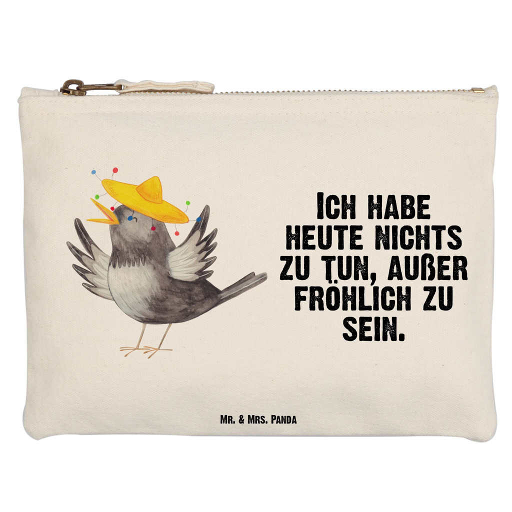 torebka na makijaż kruk Sombrero aufbewahrungsbeutel, beauty case, kosmetiktäschchen, Schminkbeutel, Kulturtasche, Schlampermäppchen, Kosmetiktasche, Schminktasche, Kosmetikbeutel, Mäppchen, Kulturbeutel, beauty tasche, aufbewahrungstasche, toiletry bag, utensilientasche, pencil case, Etui, Waschbeutel, Waschtasche, Federmappe, Stiftemäppchen, Schminktäschchen, pinsel tasche, Lustige Sprüche, Tiermotive, Tiere, Gute Laune, Motivation, Glück Spruch, Rabe, Vogel, Elster, Fröhlich sein, Froh, Spruch Positiv, Vögel, glücklich sein