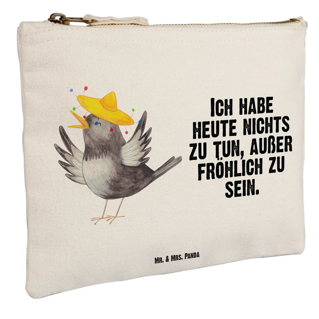 torebka na makijaż kruk Sombrero aufbewahrungsbeutel, beauty case, kosmetiktäschchen, Schminkbeutel, Kulturtasche, Schlampermäppchen, Kosmetiktasche, Schminktasche, Kosmetikbeutel, Mäppchen, Kulturbeutel, beauty tasche, aufbewahrungstasche, toiletry bag, utensilientasche, pencil case, Etui, Waschbeutel, Waschtasche, Federmappe, Stiftemäppchen, Schminktäschchen, pinsel tasche, Lustige Sprüche, Tiermotive, Tiere, Gute Laune, Motivation, Glück Spruch, Rabe, Vogel, Elster, Fröhlich sein, Froh, Spruch Positiv, Vögel, glücklich sein