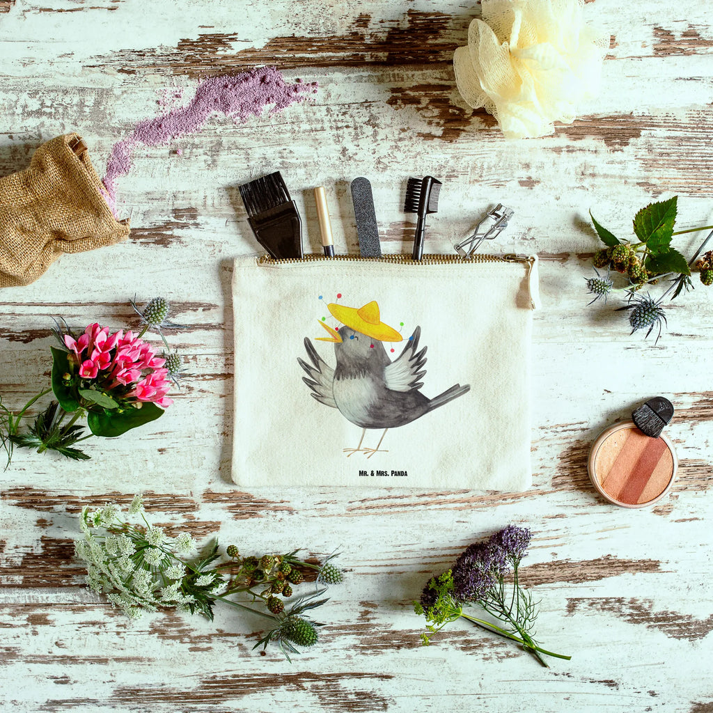 torebka na makijaż kruk Sombrero aufbewahrungsbeutel, beauty case, kosmetiktäschchen, Schminkbeutel, Kulturtasche, Schlampermäppchen, Kosmetiktasche, Schminktasche, Kosmetikbeutel, Mäppchen, Kulturbeutel, beauty tasche, aufbewahrungstasche, toiletry bag, utensilientasche, pencil case, Etui, Waschbeutel, Waschtasche, Federmappe, Stiftemäppchen, Schminktäschchen, pinsel tasche, Lustige Sprüche, Tiermotive, Tiere, Gute Laune, Motivation, Glück Spruch, Rabe, Vogel, Elster, Fröhlich sein, Froh, Spruch Positiv, Vögel, glücklich sein