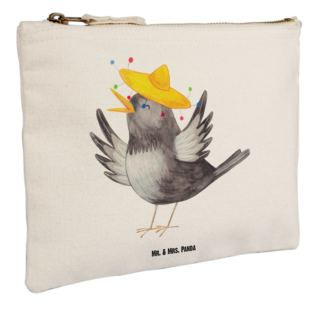 torebka na makijaż kruk Sombrero aufbewahrungsbeutel, beauty case, kosmetiktäschchen, Schminkbeutel, Kulturtasche, Schlampermäppchen, Kosmetiktasche, Schminktasche, Kosmetikbeutel, Mäppchen, Kulturbeutel, beauty tasche, aufbewahrungstasche, toiletry bag, utensilientasche, pencil case, Etui, Waschbeutel, Waschtasche, Federmappe, Stiftemäppchen, Schminktäschchen, pinsel tasche, Lustige Sprüche, Tiermotive, Tiere, Gute Laune, Motivation, Glück Spruch, Rabe, Vogel, Elster, Fröhlich sein, Froh, Spruch Positiv, Vögel, glücklich sein
