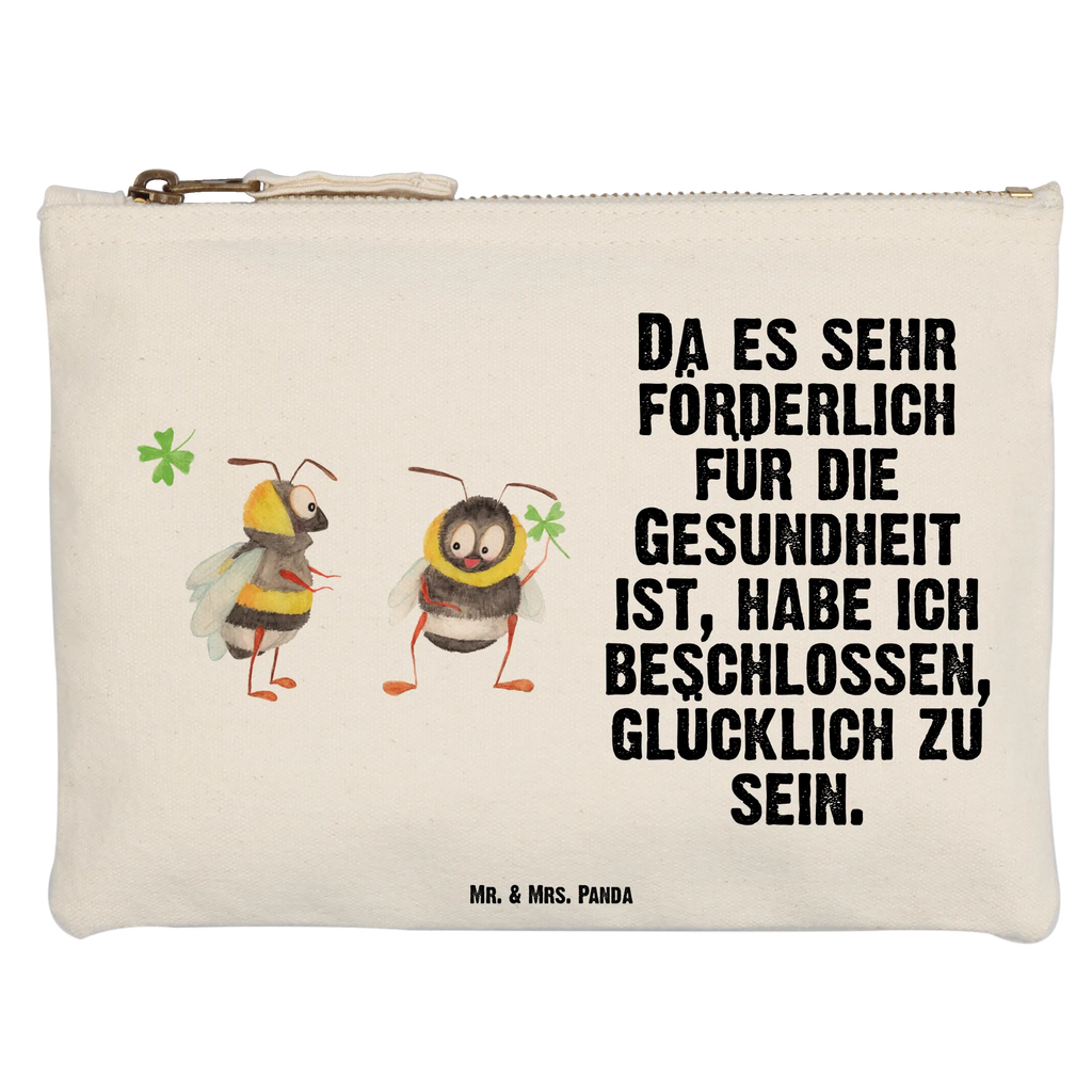 Make-up bag bumblebees shamrock small animals, cute, funny, cute animal motives, hand drawn, small world, funny sayings, good mood, happy, gifts, gift ideas, special gifts, animal lover, card, bee decoration, bumblebee, bee, saying positive, saying happy, become happy, be happy, saying beautiful