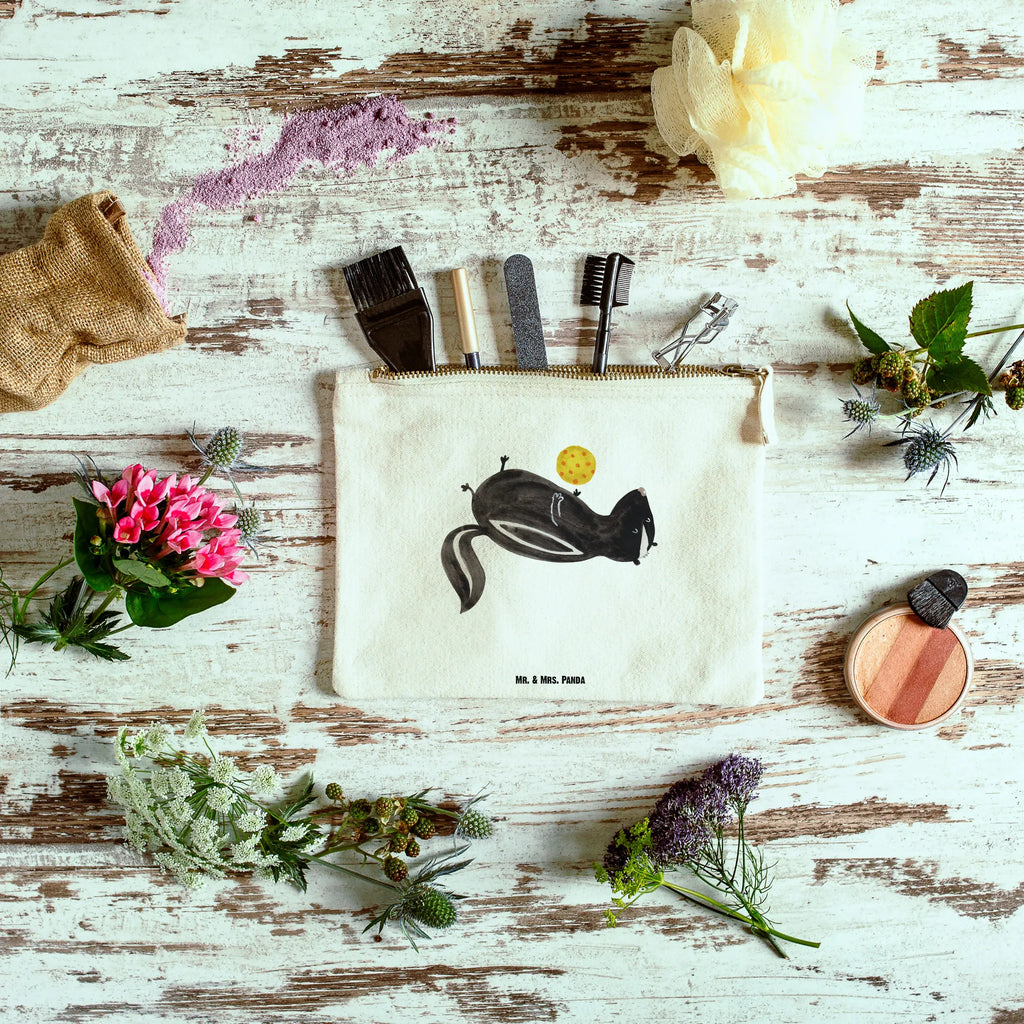 Make-up bag skunk ball utensilientasche, Federmappe, Waschbeutel, beauty case, Kulturbeutel, aufbewahrungstasche, Schminkbeutel, Mäppchen, Schlampermäppchen, Kulturtasche, pinsel tasche, Kosmetiktasche, Stiftemäppchen, Waschtasche, kosmetiktäschchen, Kosmetikbeutel, aufbewahrungsbeutel, toiletry bag, Etui, Schminktasche, Schminktäschchen, beauty tasche, pencil case, Stinktier, Skunk, Verspielt, Weisheit, Stinker, Wildtier, Stinki, Raubtier