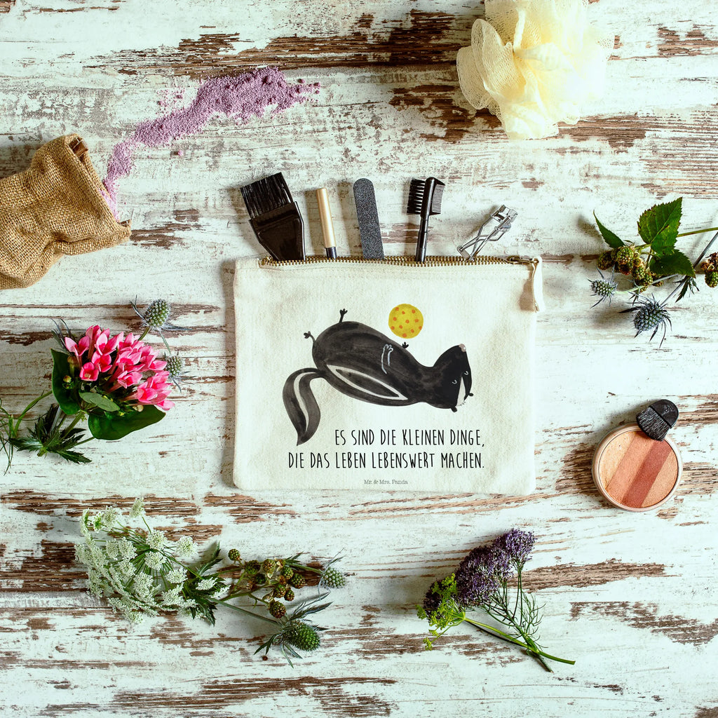 Make-up bag skunk ball utensilientasche, Federmappe, Waschbeutel, beauty case, Kulturbeutel, aufbewahrungstasche, Schminkbeutel, Mäppchen, Schlampermäppchen, Kulturtasche, pinsel tasche, Kosmetiktasche, Stiftemäppchen, Waschtasche, kosmetiktäschchen, Kosmetikbeutel, aufbewahrungsbeutel, toiletry bag, Etui, Schminktasche, Schminktäschchen, beauty tasche, pencil case, Stinktier, Skunk, Verspielt, Weisheit, Stinker, Wildtier, Stinki, Raubtier