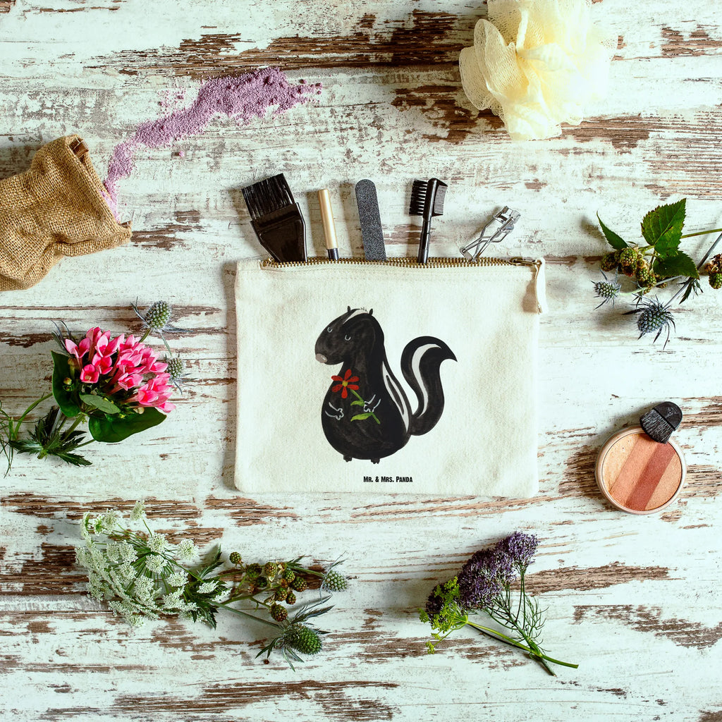 torebka na makijaż skunks kwiat Stiftemäppchen, beauty case, Kosmetiktasche, Federmappe, Etui, toiletry bag, Schminktasche, Kosmetikbeutel, beauty tasche, Waschbeutel, Schlampermäppchen, Mäppchen, aufbewahrungsbeutel, pencil case, pinsel tasche, Kulturbeutel, Kulturtasche, Waschtasche, utensilientasche, Schminktäschchen, kosmetiktäschchen, Schminkbeutel, aufbewahrungstasche, Stinktier, Skunk, Träume, Verträumt, Raubtier, Stinker, Wildtier, Tagträumer, Stinki, Dreams