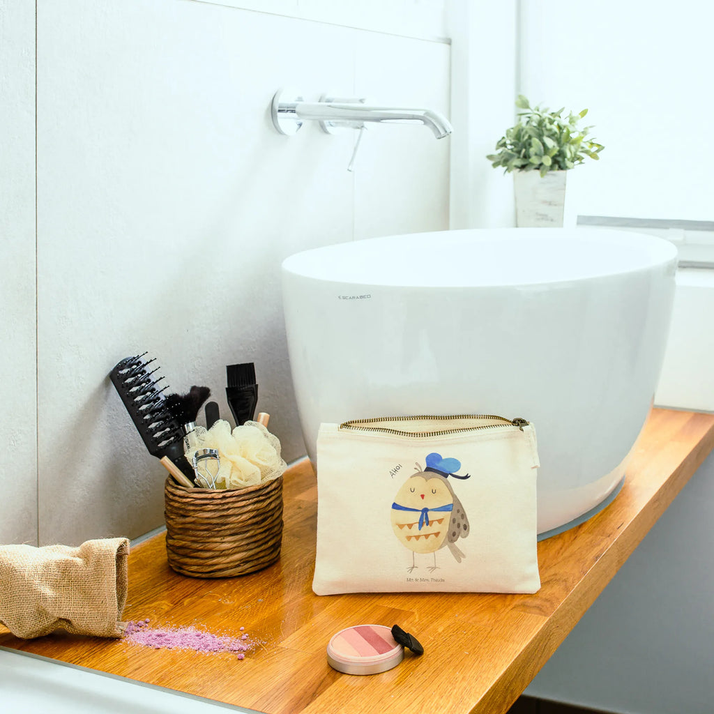 Make-up bag Owl sailor Schlampermäppchen, Kosmetikbeutel, Schminkbeutel, aufbewahrungsbeutel, utensilientasche, Stiftemäppchen, Mäppchen, beauty tasche, Etui, Waschbeutel, Schminktasche, Federmappe, aufbewahrungstasche, toiletry bag, Kulturbeutel, kosmetiktäschchen, Schminktäschchen, Kosmetiktasche, Kulturtasche, pencil case, pinsel tasche, Waschtasche, beauty case, Eule, Wortspiel Lustig, Eule Deko, Matrose, Owl, Ehe, Hochzeitstag Geschenk, Eule Spruch, Heimathafen, Freundin, Seefahrer