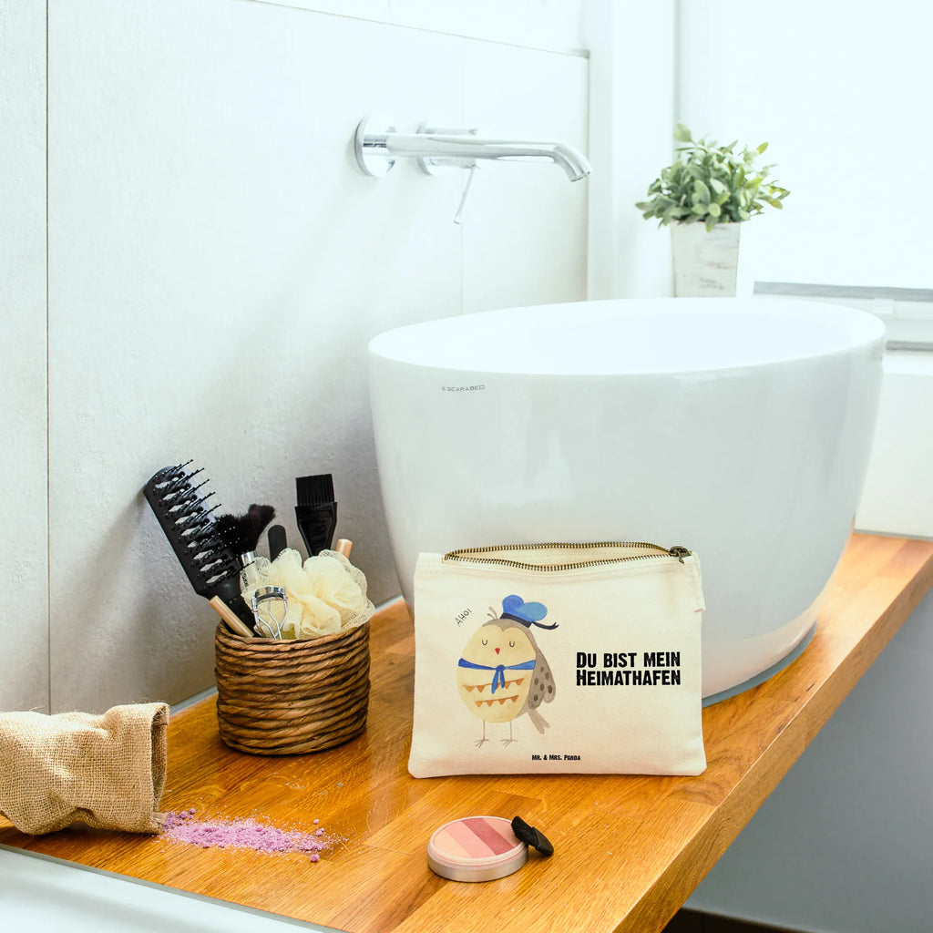 Make-up bag Owl sailor Schlampermäppchen, Kosmetikbeutel, Schminkbeutel, aufbewahrungsbeutel, utensilientasche, Stiftemäppchen, Mäppchen, beauty tasche, Etui, Waschbeutel, Schminktasche, Federmappe, aufbewahrungstasche, toiletry bag, Kulturbeutel, kosmetiktäschchen, Schminktäschchen, Kosmetiktasche, Kulturtasche, pencil case, pinsel tasche, Waschtasche, beauty case, Eule, Wortspiel Lustig, Eule Deko, Matrose, Owl, Ehe, Hochzeitstag Geschenk, Eule Spruch, Heimathafen, Freundin, Seefahrer