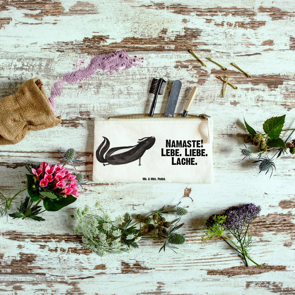 torebka na makijaż skunks Joga Schminktäschchen, Waschbeutel, pinsel tasche, beauty tasche, pencil case, Kosmetikbeutel, Etui, Schminkbeutel, Kulturbeutel, Stiftemäppchen, aufbewahrungstasche, Federmappe, Schminktasche, Mäppchen, Schlampermäppchen, utensilientasche, toiletry bag, Kulturtasche, Kosmetiktasche, aufbewahrungsbeutel, Waschtasche, beauty case, kosmetiktäschchen, Stinktier, Skunk, Stinki, Lache, Raubtier, Namaste, Wildtier, Stinker, Liebe, Lebe, Yoga