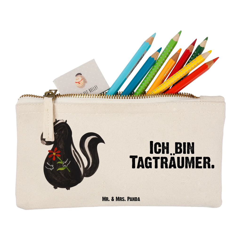 torebka na makijaż skunks kwiat Stiftemäppchen, beauty case, Kosmetiktasche, Federmappe, Etui, toiletry bag, Schminktasche, Kosmetikbeutel, beauty tasche, Waschbeutel, Schlampermäppchen, Mäppchen, aufbewahrungsbeutel, pencil case, pinsel tasche, Kulturbeutel, Kulturtasche, Waschtasche, utensilientasche, Schminktäschchen, kosmetiktäschchen, Schminkbeutel, aufbewahrungstasche, Stinktier, Skunk, Träume, Verträumt, Raubtier, Stinker, Wildtier, Tagträumer, Stinki, Dreams
