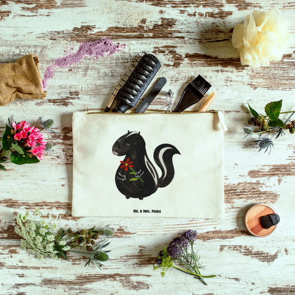 torebka na makijaż skunks kwiat Stiftemäppchen, beauty case, Kosmetiktasche, Federmappe, Etui, toiletry bag, Schminktasche, Kosmetikbeutel, beauty tasche, Waschbeutel, Schlampermäppchen, Mäppchen, aufbewahrungsbeutel, pencil case, pinsel tasche, Kulturbeutel, Kulturtasche, Waschtasche, utensilientasche, Schminktäschchen, kosmetiktäschchen, Schminkbeutel, aufbewahrungstasche, Stinktier, Skunk, Träume, Verträumt, Raubtier, Stinker, Wildtier, Tagträumer, Stinki, Dreams