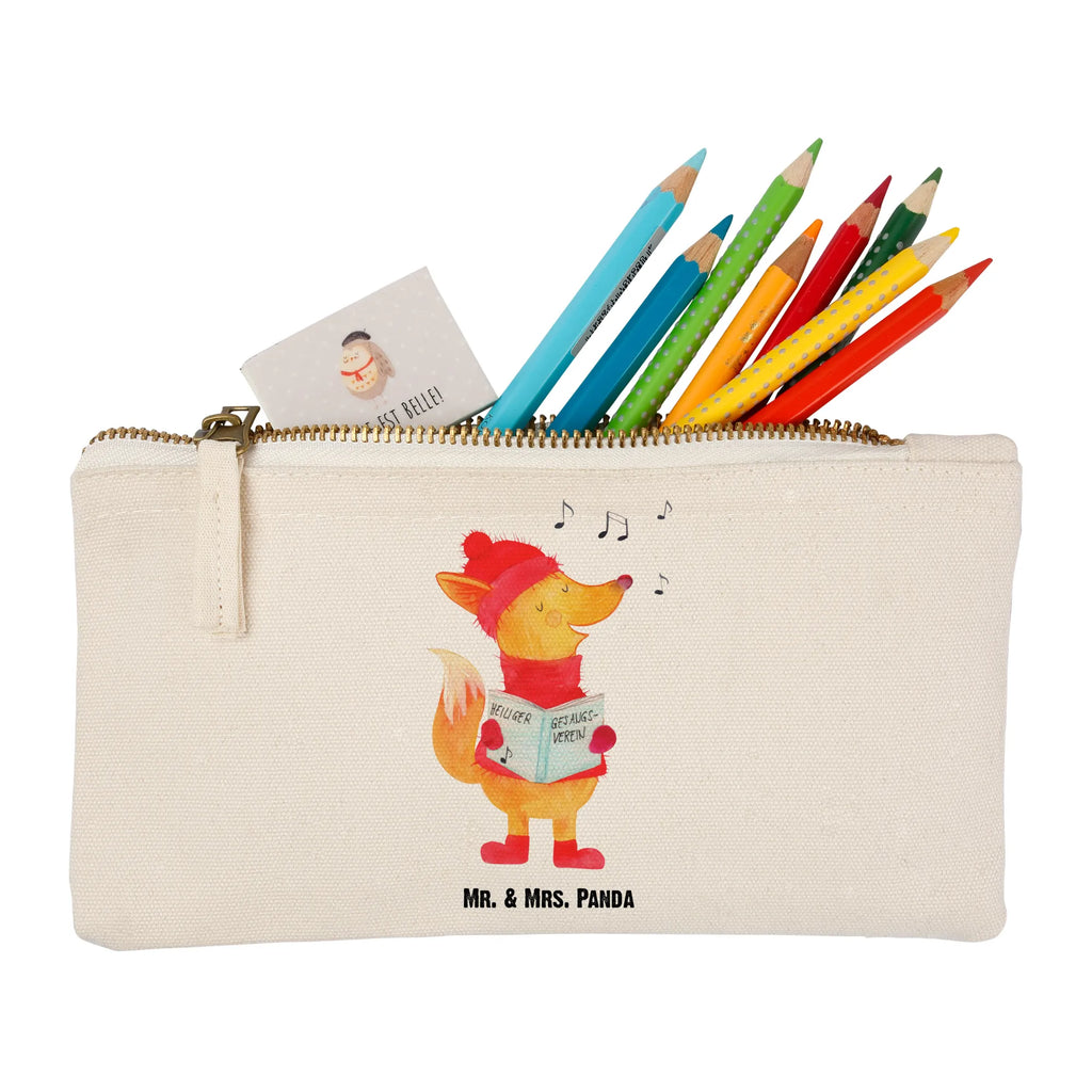 Make-up bag Fox Singer beauty case, Mäppchen, Kulturbeutel, pencil case, Schminkbeutel, kosmetiktäschchen, Stiftemäppchen, Federmappe, Schminktasche, beauty tasche, aufbewahrungstasche, Waschbeutel, Waschtasche, Schlampermäppchen, aufbewahrungsbeutel, Kosmetikbeutel, Kulturtasche, toiletry bag, pinsel tasche, Kosmetiktasche, utensilientasche, Etui, Schminktäschchen, Heiligabend, Wintermotiv, Nikolaus, Weihnachtsdeko, Advent, Winter, Weihnachten, Sänger, Geschenk Sänger, Fuchs, Füchse, Singen, Weihnachtslieder