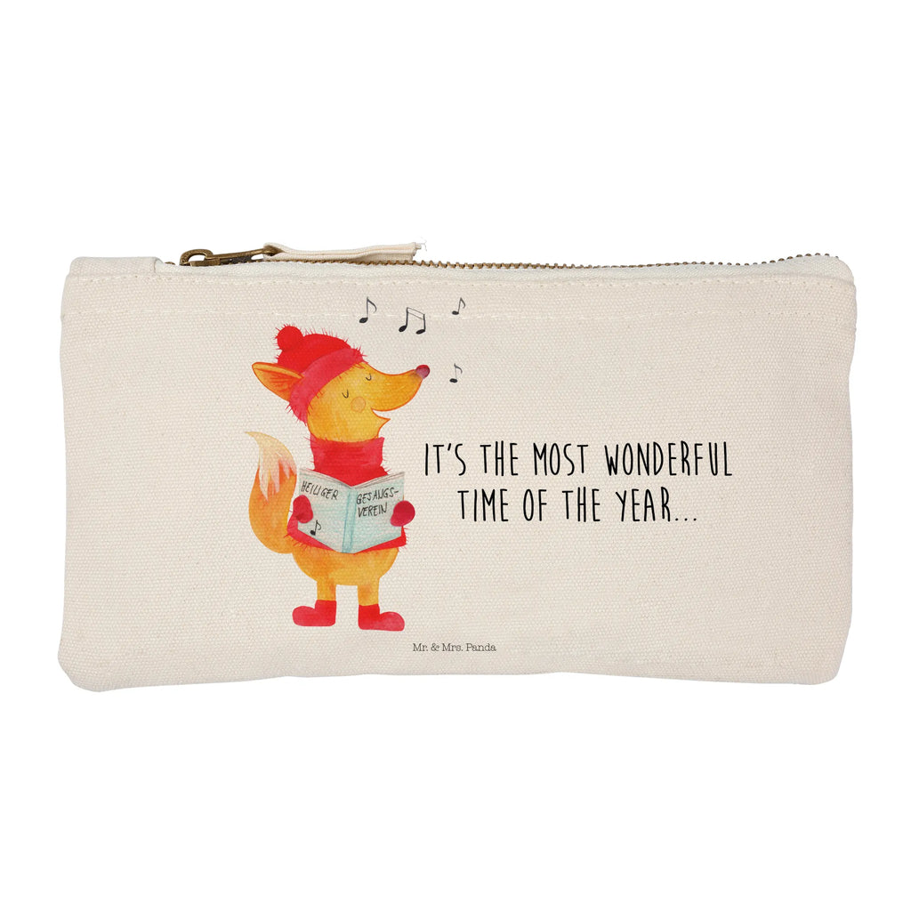 Make-up bag Fox Singer beauty case, Mäppchen, Kulturbeutel, pencil case, Schminkbeutel, kosmetiktäschchen, Stiftemäppchen, Federmappe, Schminktasche, beauty tasche, aufbewahrungstasche, Waschbeutel, Waschtasche, Schlampermäppchen, aufbewahrungsbeutel, Kosmetikbeutel, Kulturtasche, toiletry bag, pinsel tasche, Kosmetiktasche, utensilientasche, Etui, Schminktäschchen, Heiligabend, Wintermotiv, Nikolaus, Weihnachtsdeko, Advent, Winter, Weihnachten, Sänger, Geschenk Sänger, Fuchs, Füchse, Singen, Weihnachtslieder