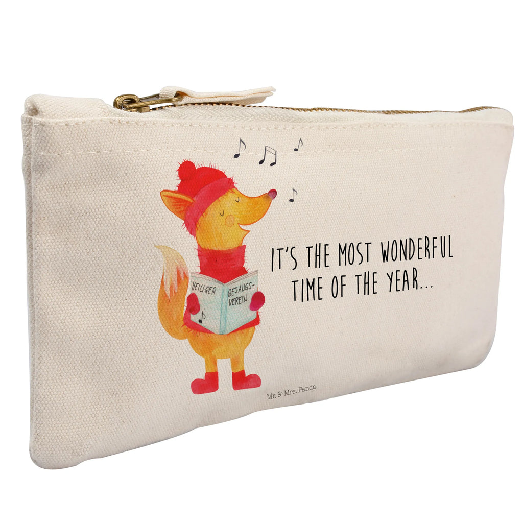Make-up bag Fox Singer beauty case, Mäppchen, Kulturbeutel, pencil case, Schminkbeutel, kosmetiktäschchen, Stiftemäppchen, Federmappe, Schminktasche, beauty tasche, aufbewahrungstasche, Waschbeutel, Waschtasche, Schlampermäppchen, aufbewahrungsbeutel, Kosmetikbeutel, Kulturtasche, toiletry bag, pinsel tasche, Kosmetiktasche, utensilientasche, Etui, Schminktäschchen, Heiligabend, Wintermotiv, Nikolaus, Weihnachtsdeko, Advent, Winter, Weihnachten, Sänger, Geschenk Sänger, Fuchs, Füchse, Singen, Weihnachtslieder