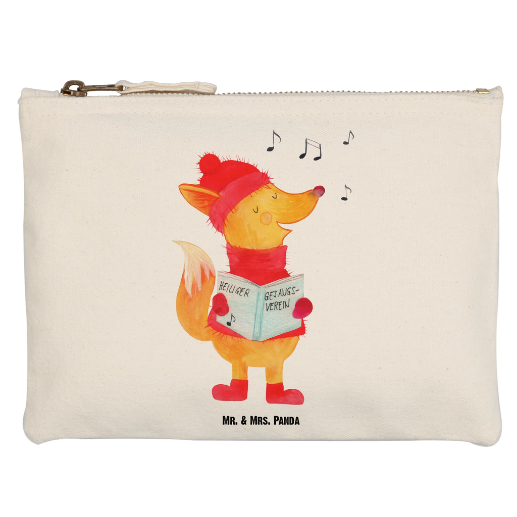 Make-up bag Fox Singer beauty case, Mäppchen, Kulturbeutel, pencil case, Schminkbeutel, kosmetiktäschchen, Stiftemäppchen, Federmappe, Schminktasche, beauty tasche, aufbewahrungstasche, Waschbeutel, Waschtasche, Schlampermäppchen, aufbewahrungsbeutel, Kosmetikbeutel, Kulturtasche, toiletry bag, pinsel tasche, Kosmetiktasche, utensilientasche, Etui, Schminktäschchen, Heiligabend, Wintermotiv, Nikolaus, Weihnachtsdeko, Advent, Winter, Weihnachten, Sänger, Geschenk Sänger, Fuchs, Füchse, Singen, Weihnachtslieder