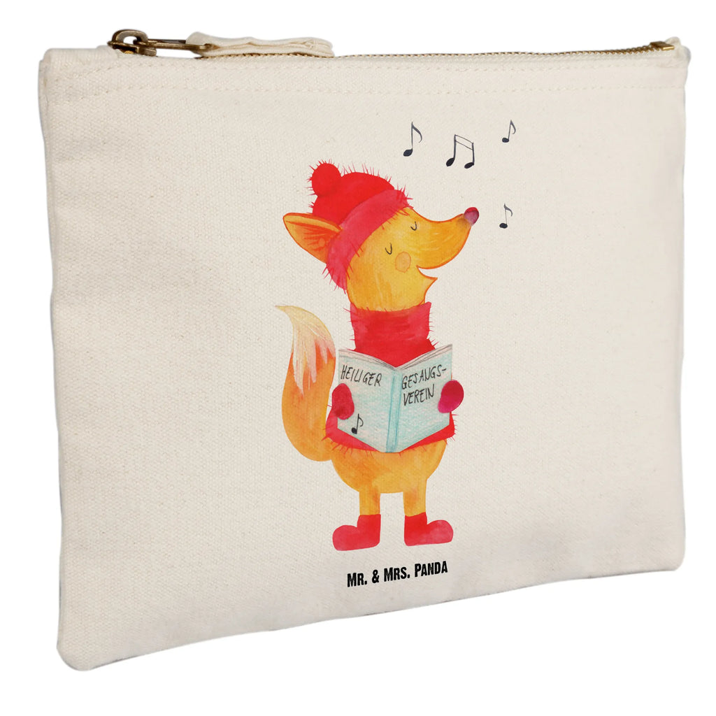 Make-up bag Fox Singer beauty case, Mäppchen, Kulturbeutel, pencil case, Schminkbeutel, kosmetiktäschchen, Stiftemäppchen, Federmappe, Schminktasche, beauty tasche, aufbewahrungstasche, Waschbeutel, Waschtasche, Schlampermäppchen, aufbewahrungsbeutel, Kosmetikbeutel, Kulturtasche, toiletry bag, pinsel tasche, Kosmetiktasche, utensilientasche, Etui, Schminktäschchen, Heiligabend, Wintermotiv, Nikolaus, Weihnachtsdeko, Advent, Winter, Weihnachten, Sänger, Geschenk Sänger, Fuchs, Füchse, Singen, Weihnachtslieder