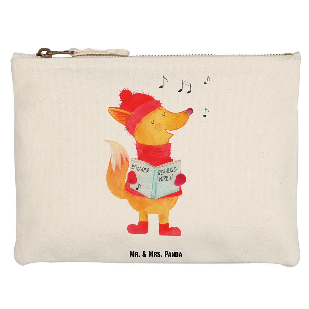 Make-up bag Fox Singer beauty case, Mäppchen, Kulturbeutel, pencil case, Schminkbeutel, kosmetiktäschchen, Stiftemäppchen, Federmappe, Schminktasche, beauty tasche, aufbewahrungstasche, Waschbeutel, Waschtasche, Schlampermäppchen, aufbewahrungsbeutel, Kosmetikbeutel, Kulturtasche, toiletry bag, pinsel tasche, Kosmetiktasche, utensilientasche, Etui, Schminktäschchen, Heiligabend, Wintermotiv, Nikolaus, Weihnachtsdeko, Advent, Winter, Weihnachten, Sänger, Geschenk Sänger, Fuchs, Füchse, Singen, Weihnachtslieder