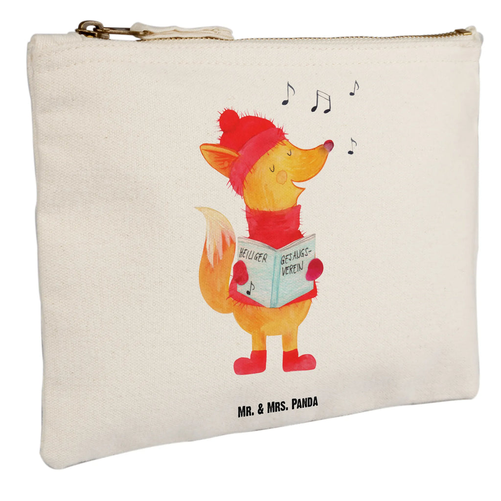 Make-up bag Fox Singer beauty case, Mäppchen, Kulturbeutel, pencil case, Schminkbeutel, kosmetiktäschchen, Stiftemäppchen, Federmappe, Schminktasche, beauty tasche, aufbewahrungstasche, Waschbeutel, Waschtasche, Schlampermäppchen, aufbewahrungsbeutel, Kosmetikbeutel, Kulturtasche, toiletry bag, pinsel tasche, Kosmetiktasche, utensilientasche, Etui, Schminktäschchen, Heiligabend, Wintermotiv, Nikolaus, Weihnachtsdeko, Advent, Winter, Weihnachten, Sänger, Geschenk Sänger, Fuchs, Füchse, Singen, Weihnachtslieder