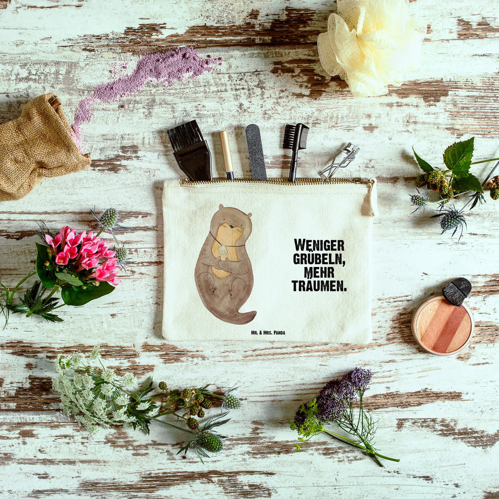 Make-up bag otter shell otter, marten, sea otter, European otter, water mammal, aquatic animal, baby otter, predator, water, otter gifts, animal lover, gift ideas for animal lovers, animal, mammal, water animal, gifts for people in love, brooding, office, otter love, dreaming, motivation, daydreaming