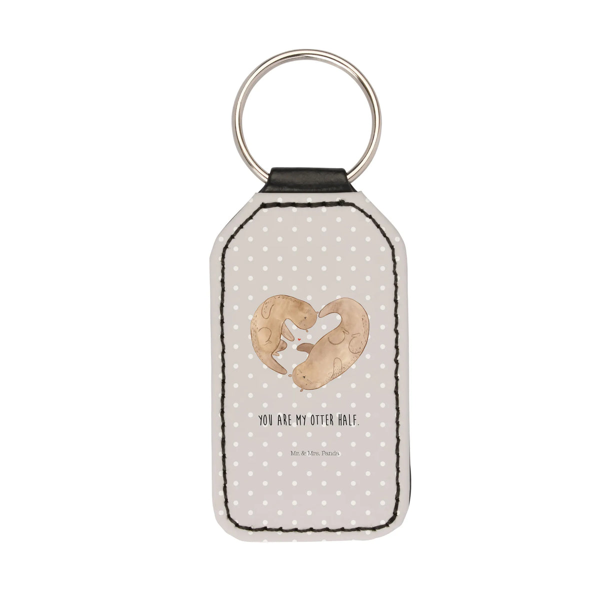 Rectangular key ring otter Heart animal lover, marten, sea otter, European otter, water mammal, aquatic animal, baby otter, predator, water, otter gifts, gift ideas for animal lovers, animal, mammal, water animal, gifts for people in love, proof of love, love gift, heart, life together, better half, anniversary, wedding day