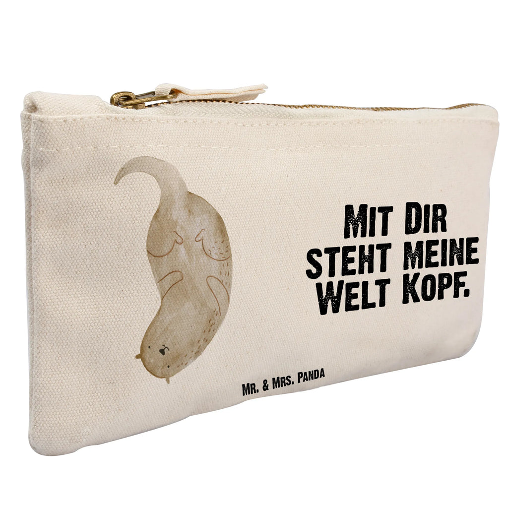 Schminktasche Otter Kopfüber Schlampermäppchen, Stiftemäppchen, Kulturbeutel, pinsel tasche, Schminkbeutel, Kosmetikbeutel, pencil case, aufbewahrungstasche, Waschtasche, utensilientasche, Waschbeutel, Schminktasche, aufbewahrungsbeutel, Etui, toiletry bag, Kulturtasche, beauty case, Schminktäschchen, kosmetiktäschchen, Kosmetiktasche, Mäppchen, beauty tasche, Federmappe, Otter, Fischotter, Seeotter, Otter Seeotter See Otter