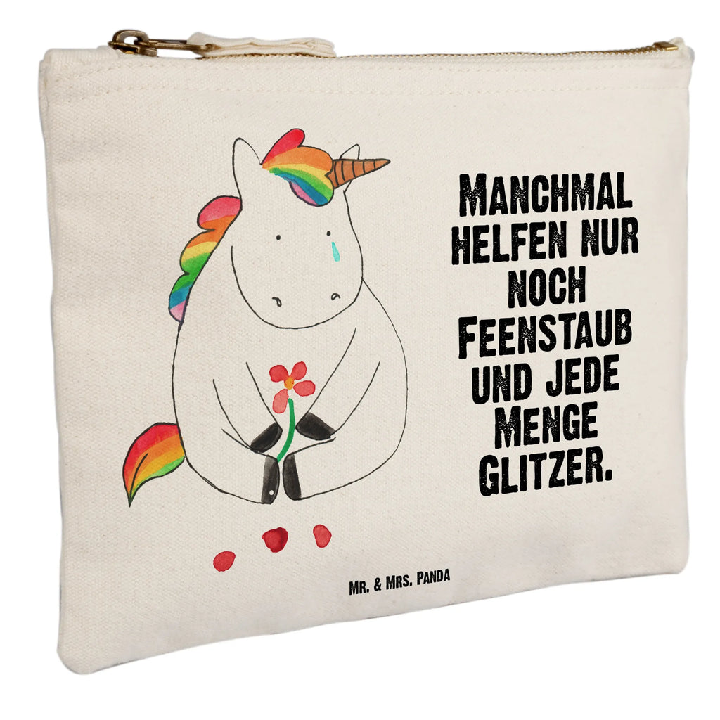 torebka na makijaż Jednorożec Smutny Stiftemäppchen, pinsel tasche, Kosmetiktasche, toiletry bag, Schminkbeutel, Mäppchen, Schminktasche, Etui, Schlampermäppchen, Kosmetikbeutel, Federmappe, Schminktäschchen, aufbewahrungstasche, pencil case, Kulturbeutel, utensilientasche, beauty case, Waschbeutel, kosmetiktäschchen, aufbewahrungsbeutel, beauty tasche, Waschtasche, Kulturtasche, Einhörner, Unicorn, Einhorn, Einhorn Deko, Grußkarte, Trösten. Freundschaft, Trauer, Freunde, Liebe, Blume, Glitzer