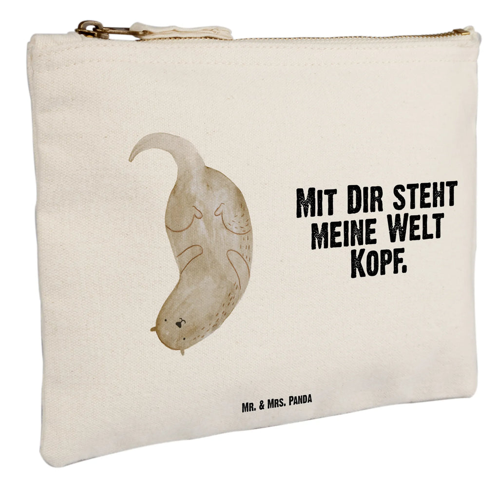Schminktasche Otter Kopfüber Schlampermäppchen, Stiftemäppchen, Kulturbeutel, pinsel tasche, Schminkbeutel, Kosmetikbeutel, pencil case, aufbewahrungstasche, Waschtasche, utensilientasche, Waschbeutel, Schminktasche, aufbewahrungsbeutel, Etui, toiletry bag, Kulturtasche, beauty case, Schminktäschchen, kosmetiktäschchen, Kosmetiktasche, Mäppchen, beauty tasche, Federmappe, Otter, Fischotter, Seeotter, Otter Seeotter See Otter