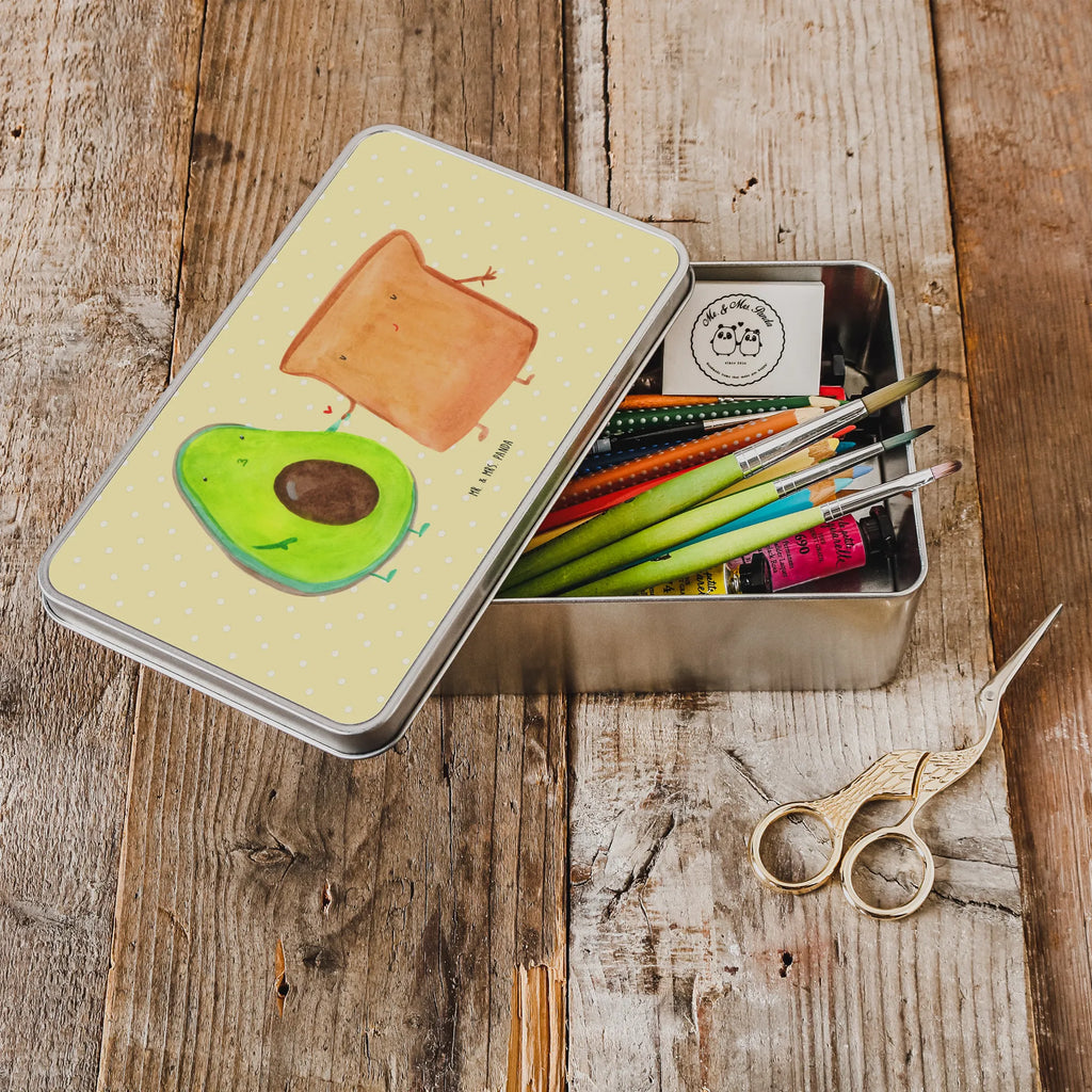 Metal tin avocado toast storage box, storage tin, lock-up box, container, lunch box, aluminium tin, cookie tin, tin box, tins, metal box, Tin can, avocado, vegetables, Anniversary, Anniversary gift, Engagement, Wedding gift, Girlfriend, Friend, Wedding, Lovers, Couple, Toast bread, Engagement party, Toast, Avocado