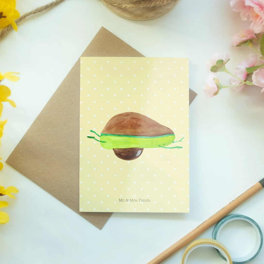 Greetings card avocado yoga Hochzeitskarte, Grußkarte, Ansichtskarten, Einladungskarte, Glückwunschkarte, Karte, Klappkarte, Geburtstagskarte, Avocado, Veggie, Vegan, Gesund, Avocado Yoga Vegan