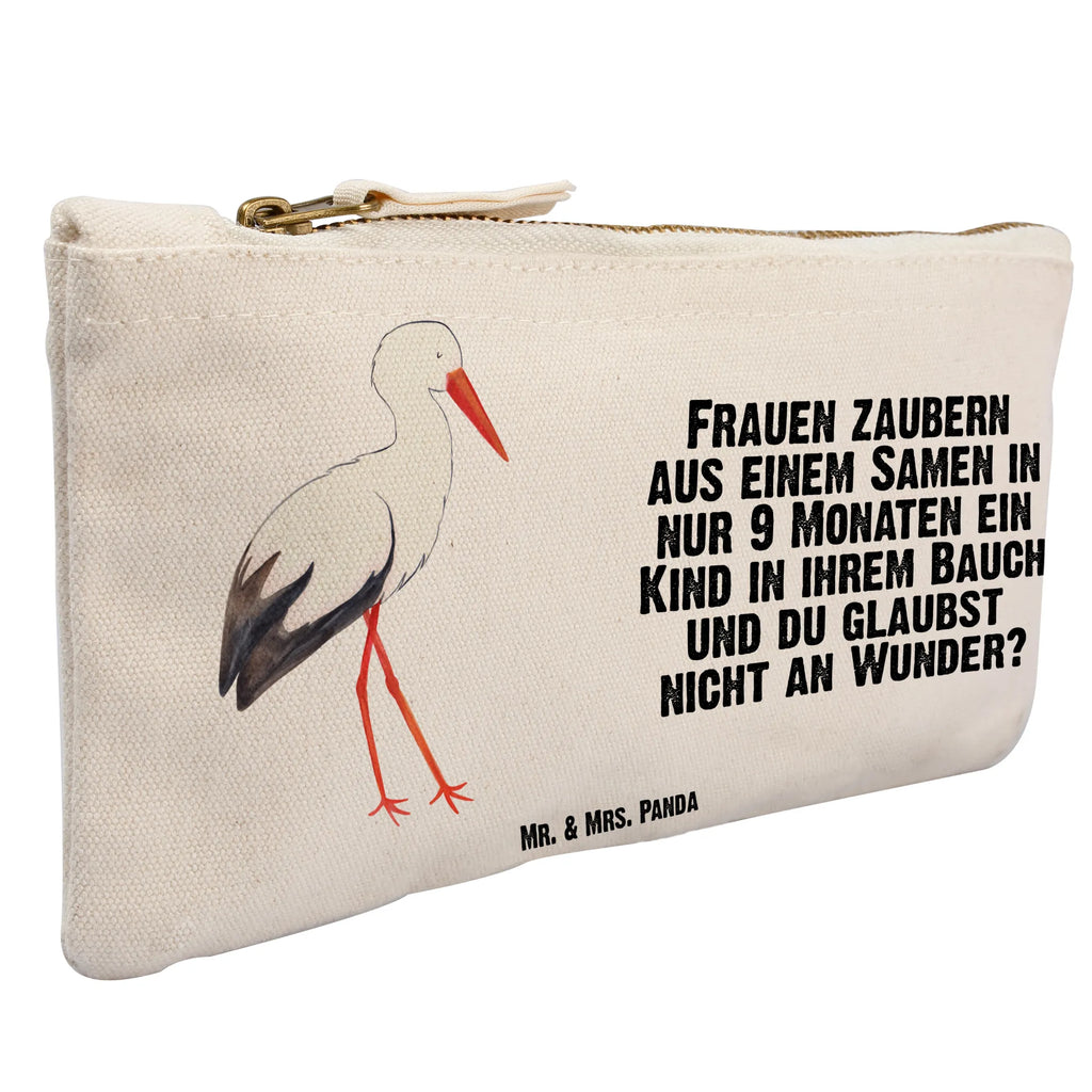 Make-up bag Stork Waschtasche, toiletry bag, Etui, Kosmetikbeutel, Schlampermäppchen, Schminktäschchen, Stiftemäppchen, aufbewahrungstasche, beauty tasche, Waschbeutel, kosmetiktäschchen, Kosmetiktasche, pinsel tasche, utensilientasche, beauty case, Schminktasche, Federmappe, aufbewahrungsbeutel, Mäppchen, Schminkbeutel, Kulturtasche, Kulturbeutel, pencil case, Lustige Sprüche, Tiermotive, Tiere, Gute Laune, Storch, Geburt, Mutter Werden, Schwangerschaft, Baby, Schwanger, Störche, Babybauch, Mutter, Mütter