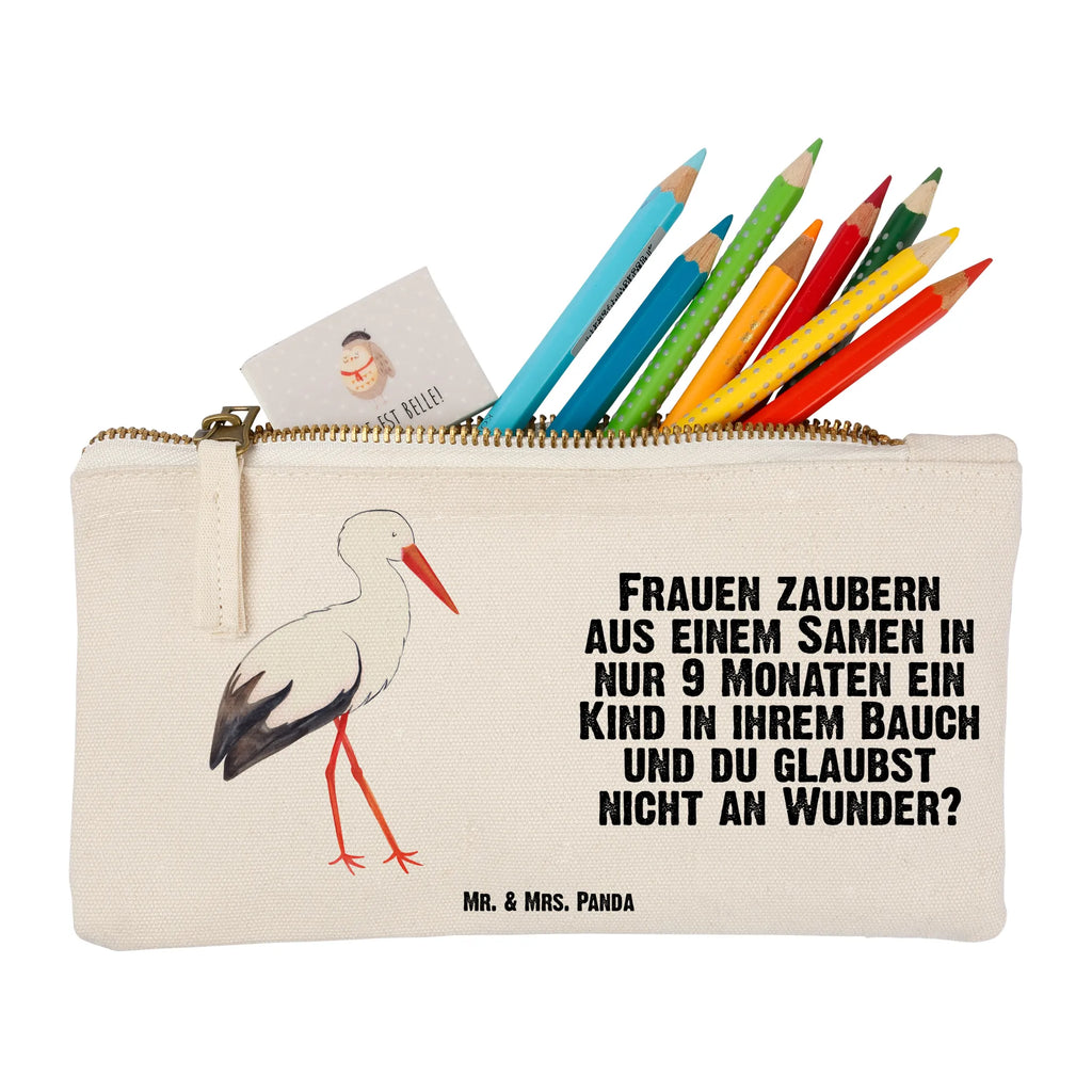 Make-up bag Stork Waschtasche, toiletry bag, Etui, Kosmetikbeutel, Schlampermäppchen, Schminktäschchen, Stiftemäppchen, aufbewahrungstasche, beauty tasche, Waschbeutel, kosmetiktäschchen, Kosmetiktasche, pinsel tasche, utensilientasche, beauty case, Schminktasche, Federmappe, aufbewahrungsbeutel, Mäppchen, Schminkbeutel, Kulturtasche, Kulturbeutel, pencil case, Lustige Sprüche, Tiermotive, Tiere, Gute Laune, Storch, Geburt, Mutter Werden, Schwangerschaft, Baby, Schwanger, Störche, Babybauch, Mutter, Mütter