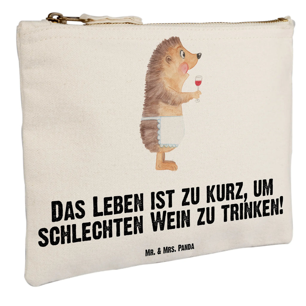 Make-up bag Hedgehog wine Stiftemäppchen, Waschbeutel, Kulturbeutel, Kulturtasche, aufbewahrungstasche, kosmetiktäschchen, beauty case, Mäppchen, Federmappe, Schlampermäppchen, Schminktasche, Schminktäschchen, pinsel tasche, utensilientasche, toiletry bag, beauty tasche, Schminkbeutel, pencil case, Etui, aufbewahrungsbeutel, Kosmetikbeutel, Waschtasche, Kosmetiktasche, Lustige Sprüche, Tiermotive, Tiere, Gute Laune, Geschenk Weinliebhaber, Igel, Weißwein, Wein trinken, Rotwein, Wein Deko, Wein Spruch, Geschenk Weintrinker, Weinglas