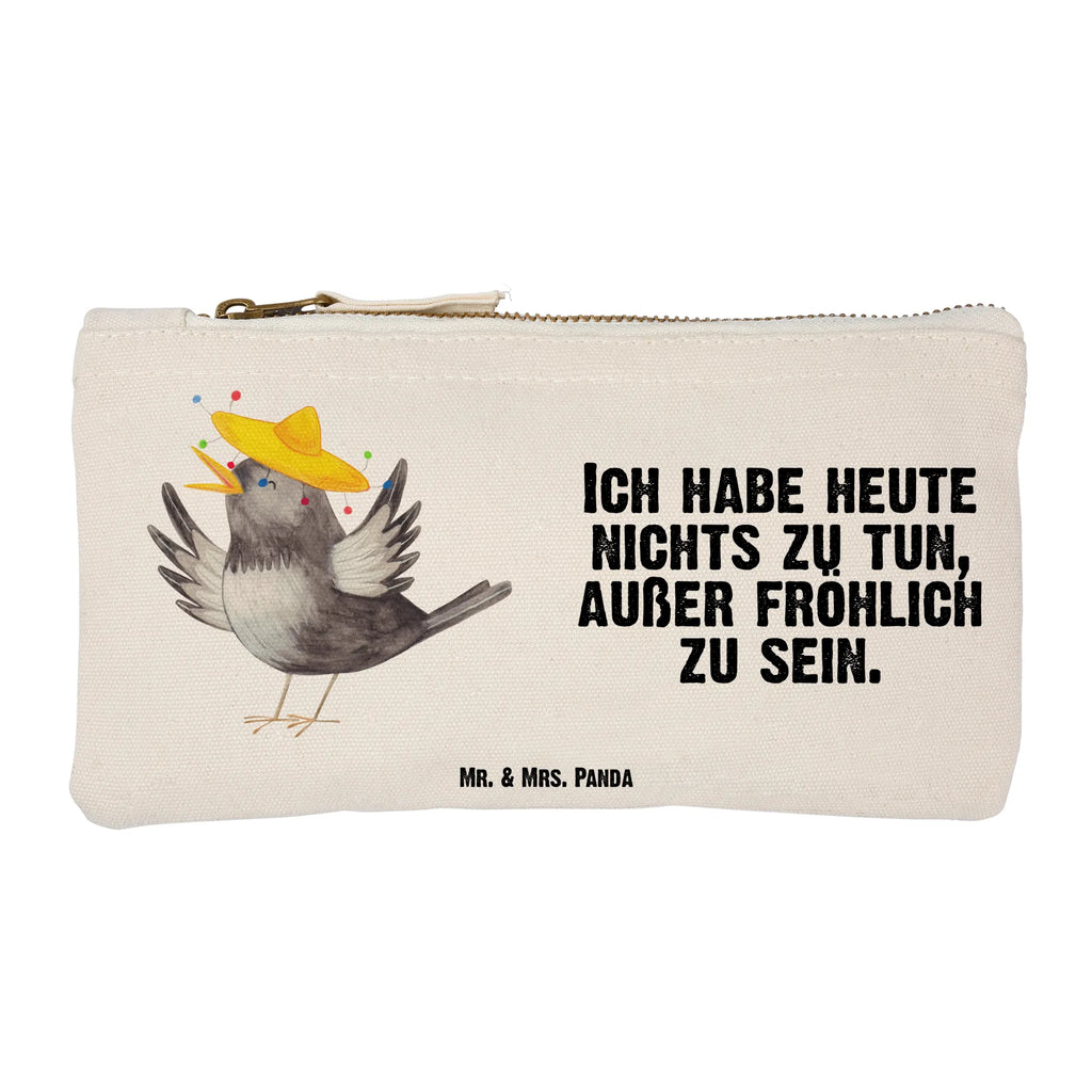 torebka na makijaż kruk Sombrero aufbewahrungsbeutel, beauty case, kosmetiktäschchen, Schminkbeutel, Kulturtasche, Schlampermäppchen, Kosmetiktasche, Schminktasche, Kosmetikbeutel, Mäppchen, Kulturbeutel, beauty tasche, aufbewahrungstasche, toiletry bag, utensilientasche, pencil case, Etui, Waschbeutel, Waschtasche, Federmappe, Stiftemäppchen, Schminktäschchen, pinsel tasche, Lustige Sprüche, Tiermotive, Tiere, Gute Laune, Motivation, Glück Spruch, Rabe, Vogel, Elster, Fröhlich sein, Froh, Spruch Positiv, Vögel, glücklich sein