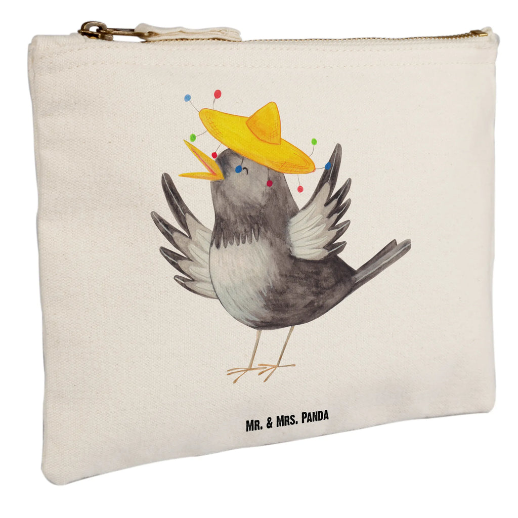 torebka na makijaż kruk Sombrero aufbewahrungsbeutel, beauty case, kosmetiktäschchen, Schminkbeutel, Kulturtasche, Schlampermäppchen, Kosmetiktasche, Schminktasche, Kosmetikbeutel, Mäppchen, Kulturbeutel, beauty tasche, aufbewahrungstasche, toiletry bag, utensilientasche, pencil case, Etui, Waschbeutel, Waschtasche, Federmappe, Stiftemäppchen, Schminktäschchen, pinsel tasche, Lustige Sprüche, Tiermotive, Tiere, Gute Laune, Motivation, Glück Spruch, Rabe, Vogel, Elster, Fröhlich sein, Froh, Spruch Positiv, Vögel, glücklich sein