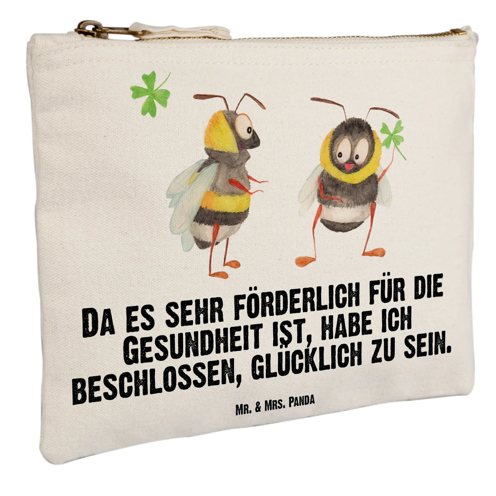 Make-up bag bumblebees shamrock small animals, cute, funny, cute animal motives, hand drawn, small world, funny sayings, good mood, happy, gifts, gift ideas, special gifts, animal lover, card, bee decoration, bumblebee, bee, saying positive, saying happy, become happy, be happy, saying beautiful