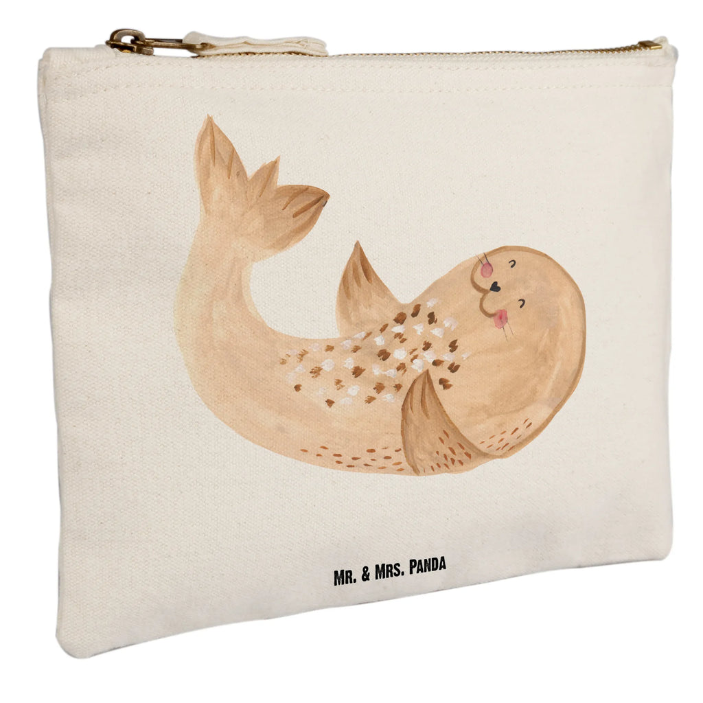 torebka na makijaż foka Leżeć Waschbeutel, Schminktasche, Waschtasche, Federmappe, utensilientasche, Schminkbeutel, Schminktäschchen, Kulturtasche, Schlampermäppchen, Kosmetiktasche, toiletry bag, Kosmetikbeutel, Stiftemäppchen, aufbewahrungstasche, Etui, Mäppchen, beauty case, Kulturbeutel, kosmetiktäschchen, beauty tasche, pinsel tasche, aufbewahrungsbeutel, pencil case, Lustige Sprüche, Tiermotive, Tiere, Gute Laune, Nordsee, Robben, Freude, Seehund, Lachen, Strand, Meerestier, Robbe, Ostsee