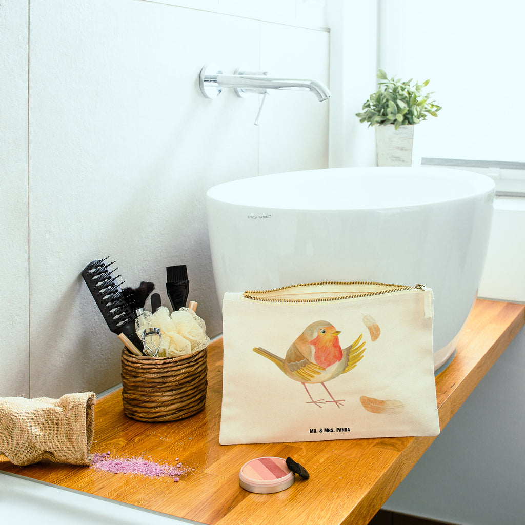 torebka na makijaż rudzik Pióra Motywy zwierzęce, dobra energia, zabawne powiedzonka, zwierzęta