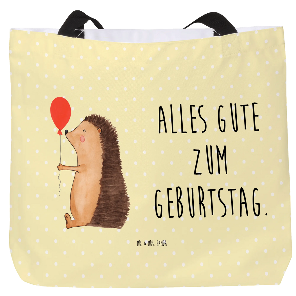 Shopper Igel Luftballon Ausflug, Beutel, Strandtasche, Tragebeutel, Einkaufstasche, Stofftasche, Shopper, Einkaufsbeutel, Schultertasche, Schultasche, Schulbeutel, XXL Tasche, Alltagstasche, Freizeittasche, XL, Tüte, Gute Laune, Lustige Sprüche, Tiermotive, Tiere, Geburtstagskind, Glückwunsch, Herzlichen Glückwunsch, Happy Birthday, Igel, Ballon, Geburtstag