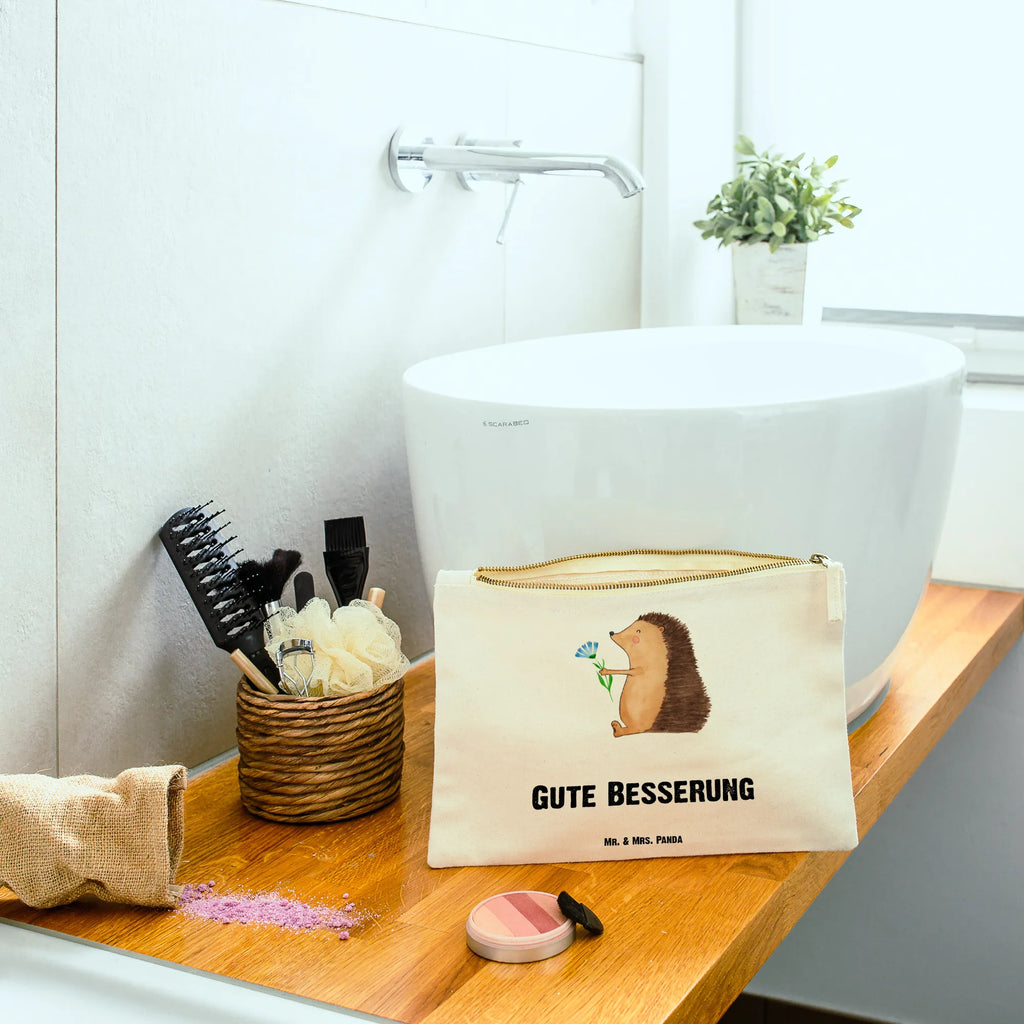 Make-up bag Hedgehog Flower kosmetiktäschchen, Schminktasche, aufbewahrungstasche, Schminktäschchen, Waschtasche, Stiftemäppchen, pencil case, beauty tasche, Waschbeutel, Mäppchen, toiletry bag, Kulturtasche, Kosmetikbeutel, pinsel tasche, beauty case, utensilientasche, Federmappe, Schminkbeutel, Etui, Kulturbeutel, Schlampermäppchen, aufbewahrungsbeutel, Kosmetiktasche, Tiermotive, Tiere, Lustige Sprüche, Gute Laune, Krankheit, Besuch, Igel, Gute Besserung, krank, Genesungswünsche, Krankenhaus