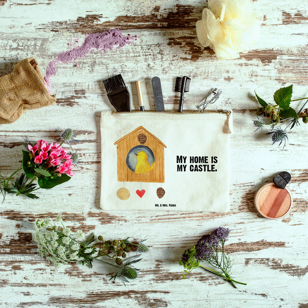 torebka na makijaż ptak Dom toiletry bag, Etui, beauty case, Waschtasche, Kulturbeutel, pencil case, pinsel tasche, beauty tasche, Kosmetiktasche, Kosmetikbeutel, aufbewahrungsbeutel, Schlampermäppchen, Schminktasche, Schminktäschchen, kosmetiktäschchen, Waschbeutel, Federmappe, Schminkbeutel, Mäppchen, utensilientasche, Kulturtasche, aufbewahrungstasche, Stiftemäppchen, Tiere, Lustige Sprüche, Tiermotive, Gute Laune, Wohnung, Eigenheim, Haus, Unser Haus, Familie, Home Sweet Home, Vogelhäuschen, Vogelhaus, Vögel, Nest, Castle, Lieblingsort, Zuhause, Vogel