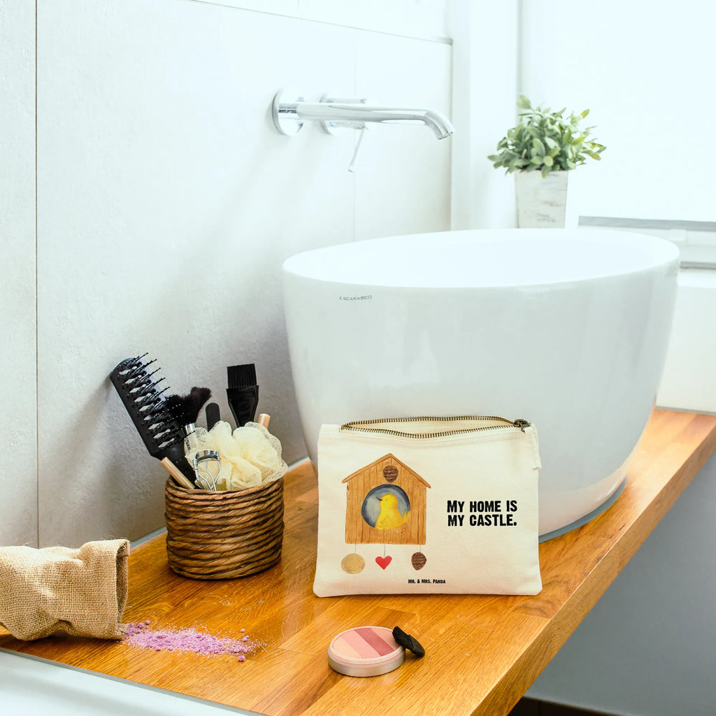 torebka na makijaż ptak Dom toiletry bag, Etui, beauty case, Waschtasche, Kulturbeutel, pencil case, pinsel tasche, beauty tasche, Kosmetiktasche, Kosmetikbeutel, aufbewahrungsbeutel, Schlampermäppchen, Schminktasche, Schminktäschchen, kosmetiktäschchen, Waschbeutel, Federmappe, Schminkbeutel, Mäppchen, utensilientasche, Kulturtasche, aufbewahrungstasche, Stiftemäppchen, Tiere, Lustige Sprüche, Tiermotive, Gute Laune, Wohnung, Eigenheim, Haus, Unser Haus, Familie, Home Sweet Home, Vogelhäuschen, Vogelhaus, Vögel, Nest, Castle, Lieblingsort, Zuhause, Vogel