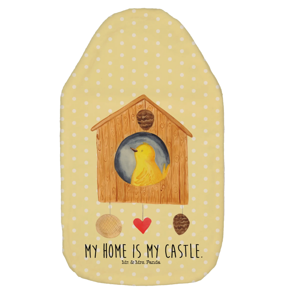 Hot water bottle Bird House Kleine Wärmflasche, Wärmflasche mit Bezug, Körnerkissen, Bettflasche, Wärmflasche, Wärmflaschenbezug, Wärmekissen, Kinderwärmflasche, Tiermotive, Gute Laune, lustige Sprüche, Tiere, Nest, Wohnung, Zuhause, Home sweet home, Vögel, Haus, Castle, Vogelhaus, unser Haus, Lieblingsort, Familie, Eigenheim, Vogel, Vogelhäuschen