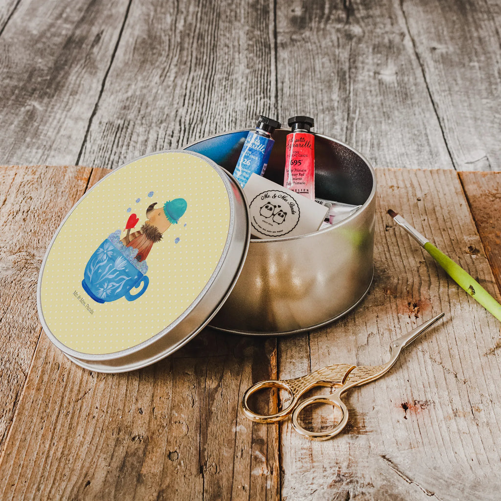 okrągła puszka z blachy Ćma kąpiel pianowa Motywy zwierzęce, dobra energia, zabawne powiedzonka, zwierzęta