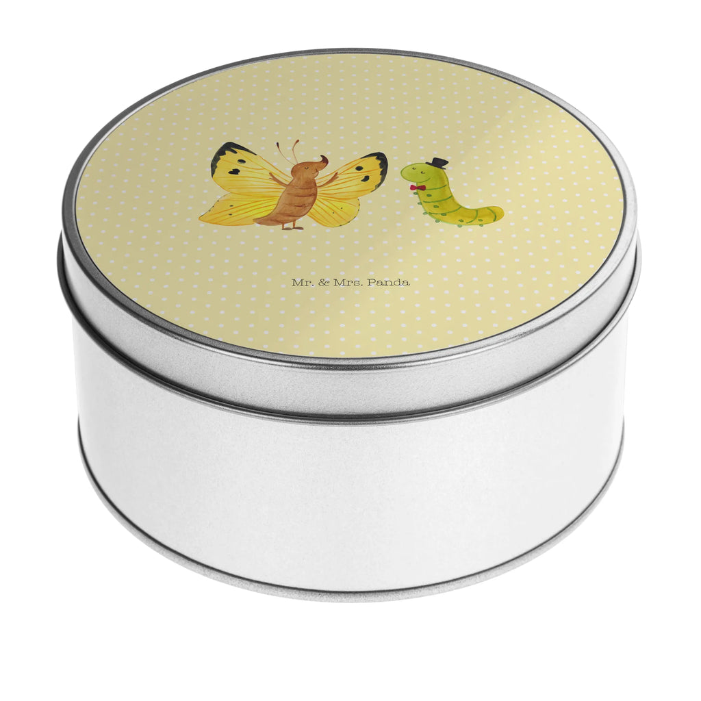 okrągła puszka z blachy gąsienica motyl Motywy zwierzęce, dobra energia, zabawne powiedzonka, zwierzęta