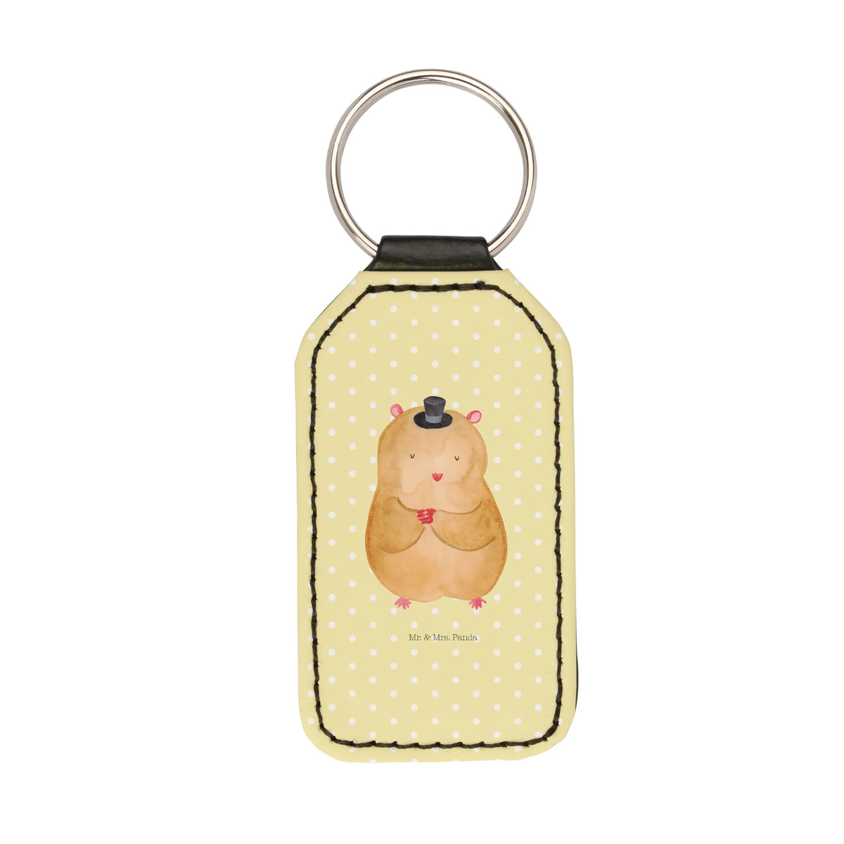 Rectangular key ring hamster cap lucky charm, pendant, bag pendant, key ring, keychain, small animals, cute, funny, cute animal motives, hand drawn, small world, funny sayings, good mood, happy, gifts, gift ideas, special gifts, animal lover, card, wizard, hat, dwarf hamster, magician, top hat, Hamster, Houdini