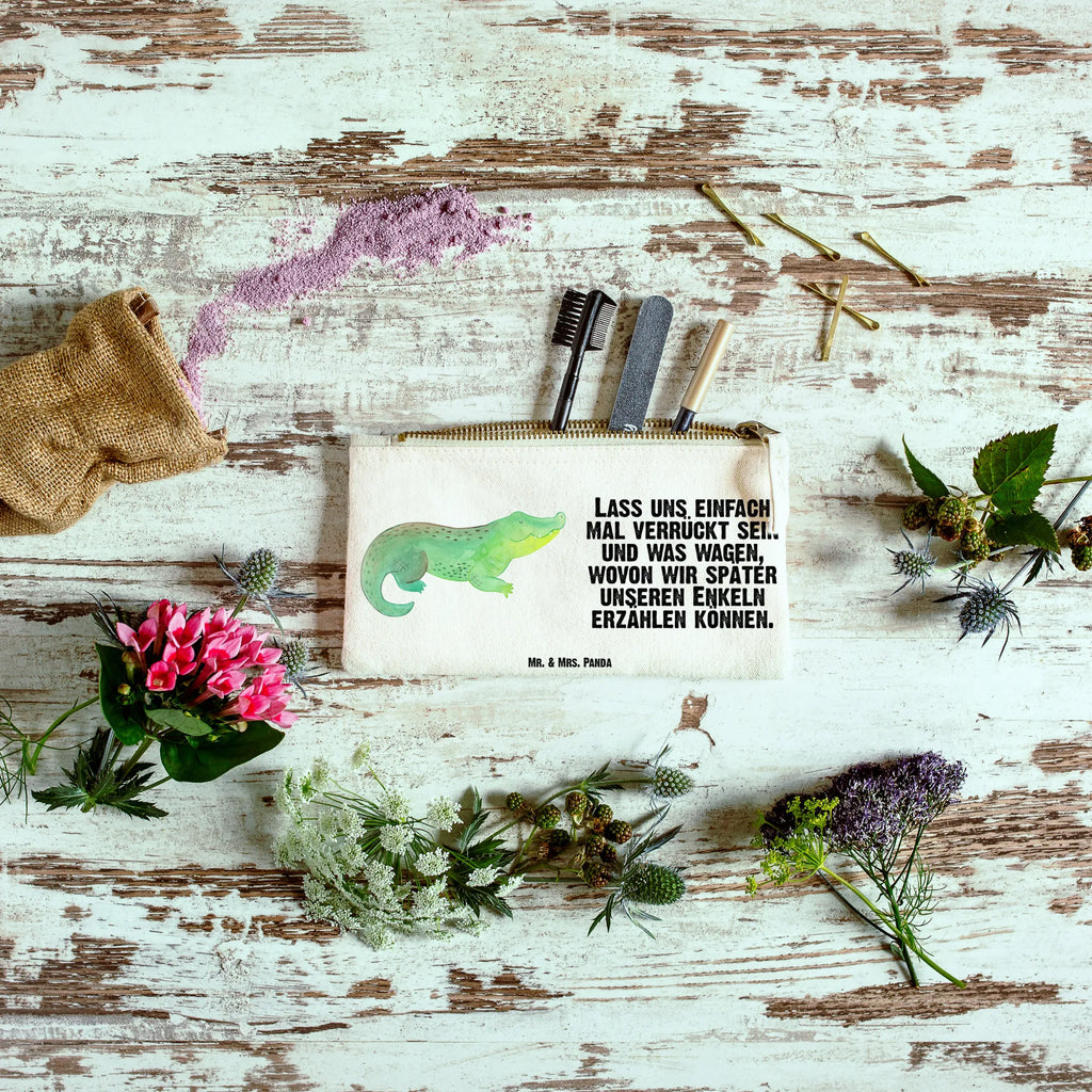 torebka na makijaż Krokodyl toiletry bag, Federmappe, Waschtasche, Schminktäschchen, beauty case, utensilientasche, Schminktasche, Stiftemäppchen, Kosmetiktasche, aufbewahrungstasche, pencil case, Kulturbeutel, Etui, Schminkbeutel, Kosmetikbeutel, Schlampermäppchen, beauty tasche, Mäppchen, pinsel tasche, Kulturtasche, kosmetiktäschchen, Waschbeutel, aufbewahrungsbeutel, Meerestiere, Urlaub, Meer, Reiselust, Krokodile, Abenteuerlust, Beste Freundin, Spontan sein, Lieblingsmensch, Freundin, Verrückt sein, Krokodil