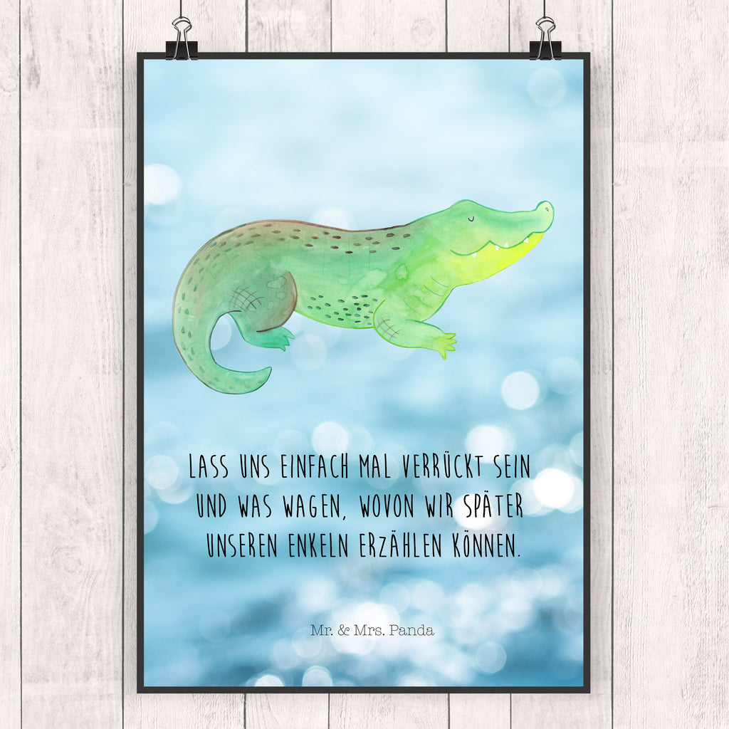 Plakat Krokodyl Plakat, grafikposter, wandkunst, Wanddekoration, Kunstdruck, kunstdruck poster, Wandschmuck, Poster, wanddeko, Wandposter, Wanddeko Bild, Deko Bild, Wandbild, wanddruck, Posterdruck, Bild, Designposter, Bild für Wand, drucke, kunstposter, Mr. & Mrs. Panda Poster, kunst für die wand, Meer, Meerestiere, Urlaub, Krokodile, Abenteuerlust, Beste Freundin, Verrückt sein, Krokodil, Freundin, Spontan sein, Lieblingsmensch, Reiselust
