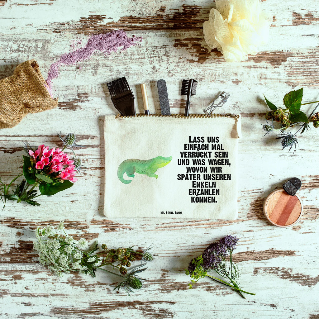 torebka na makijaż Krokodyl toiletry bag, Federmappe, Waschtasche, Schminktäschchen, beauty case, utensilientasche, Schminktasche, Stiftemäppchen, Kosmetiktasche, aufbewahrungstasche, pencil case, Kulturbeutel, Etui, Schminkbeutel, Kosmetikbeutel, Schlampermäppchen, beauty tasche, Mäppchen, pinsel tasche, Kulturtasche, kosmetiktäschchen, Waschbeutel, aufbewahrungsbeutel, Meerestiere, Urlaub, Meer, Reiselust, Krokodile, Abenteuerlust, Beste Freundin, Spontan sein, Lieblingsmensch, Freundin, Verrückt sein, Krokodil