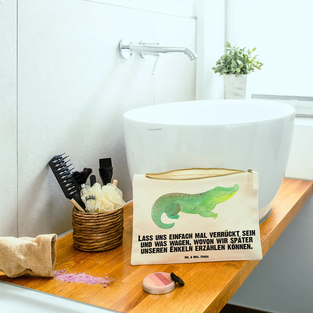 torebka na makijaż Krokodyl toiletry bag, Federmappe, Waschtasche, Schminktäschchen, beauty case, utensilientasche, Schminktasche, Stiftemäppchen, Kosmetiktasche, aufbewahrungstasche, pencil case, Kulturbeutel, Etui, Schminkbeutel, Kosmetikbeutel, Schlampermäppchen, beauty tasche, Mäppchen, pinsel tasche, Kulturtasche, kosmetiktäschchen, Waschbeutel, aufbewahrungsbeutel, Meerestiere, Urlaub, Meer, Reiselust, Krokodile, Abenteuerlust, Beste Freundin, Spontan sein, Lieblingsmensch, Freundin, Verrückt sein, Krokodil