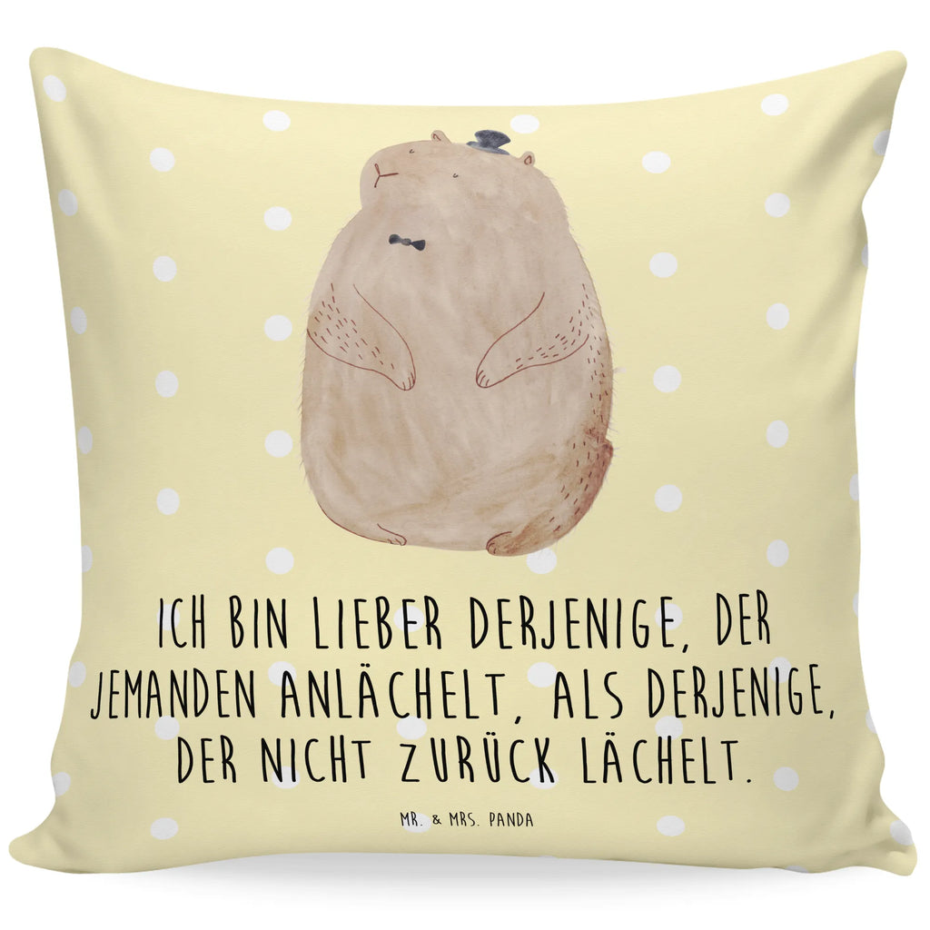 Cushion Groundhog bed, Pillow, sofa, soft, settee, cushion, 40x40, fluffy, couch, pillow case, 40 x 40, pillows, bedroom, pad, small animals, cute, funny, cute animal motives, hand drawn, small world, funny sayings, good mood, happy, gifts, gift ideas, special gifts, animal lover, card, etiquette, friendliness, decency, cheerfulness, Groundhog, respect