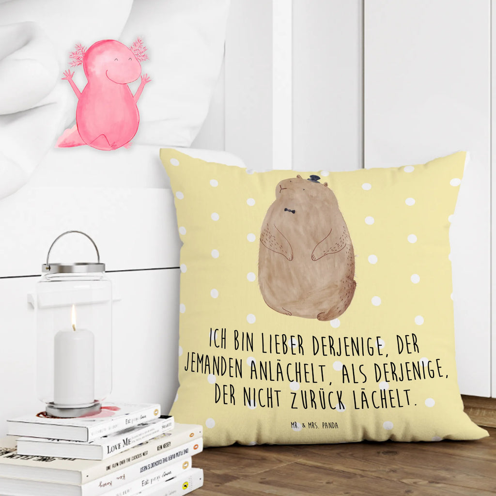 Cushion Groundhog bed, Pillow, sofa, soft, settee, cushion, 40x40, fluffy, couch, pillow case, 40 x 40, pillows, bedroom, pad, small animals, cute, funny, cute animal motives, hand drawn, small world, funny sayings, good mood, happy, gifts, gift ideas, special gifts, animal lover, card, etiquette, friendliness, decency, cheerfulness, Groundhog, respect